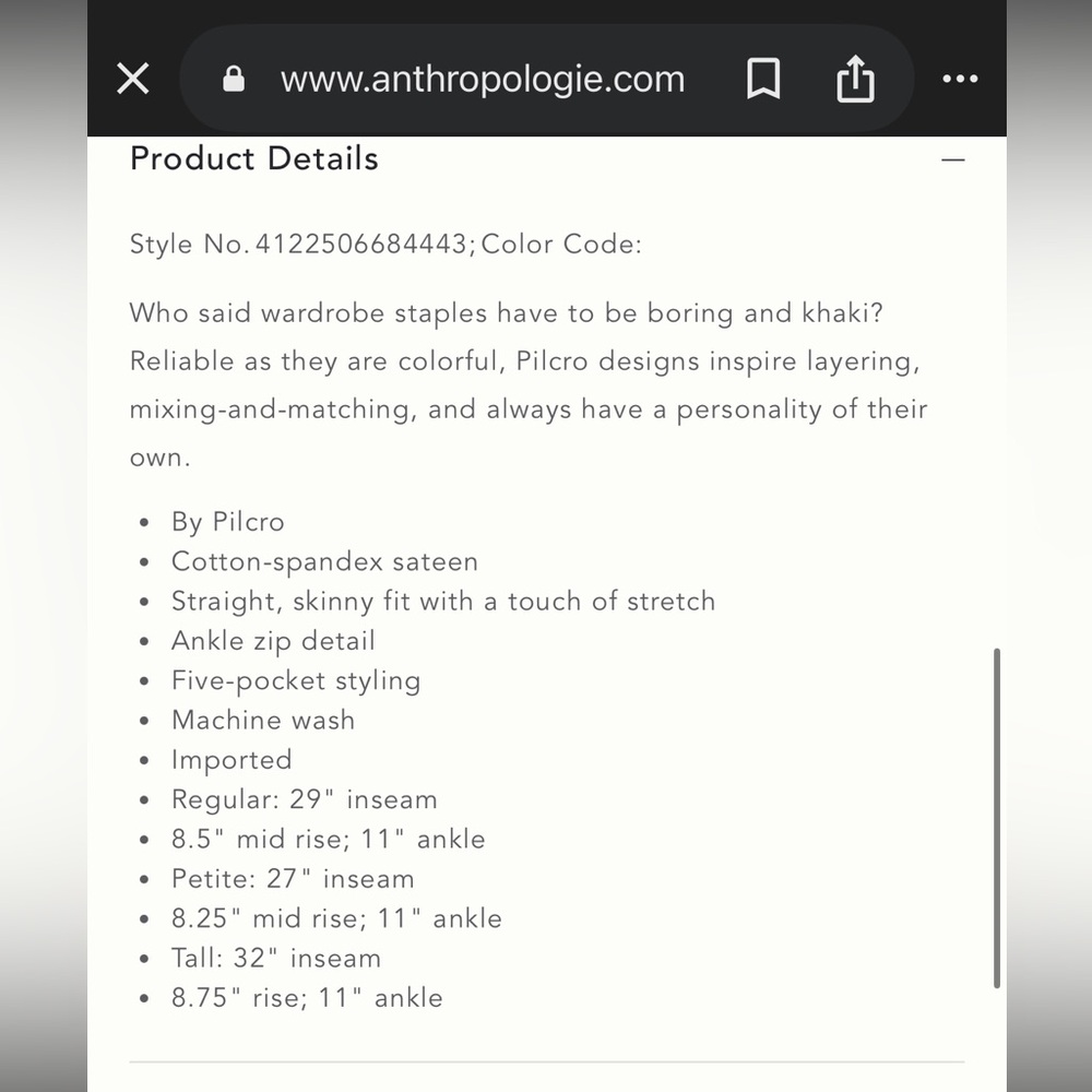 Anthropologie Pilcro Serif Sateen Pants - Picture 13 of 13